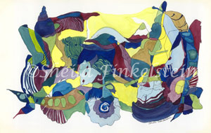 purple and black abstract watercolor painting